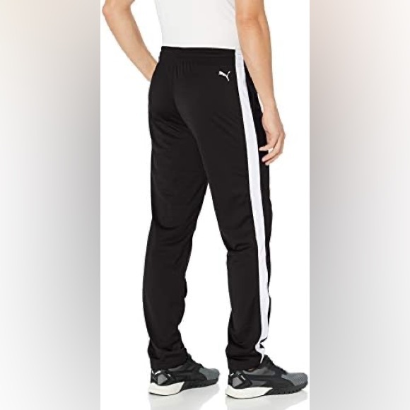 Used Men’s Size Small (29” X30”) Puma Drawstring Contrast Pants In Black/White - Picture 3 of 14